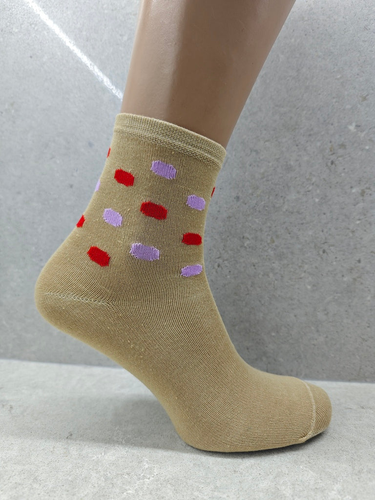 Set Of 6 12 Or 24 Pairs Womens Socks With Bubble Mix Print
