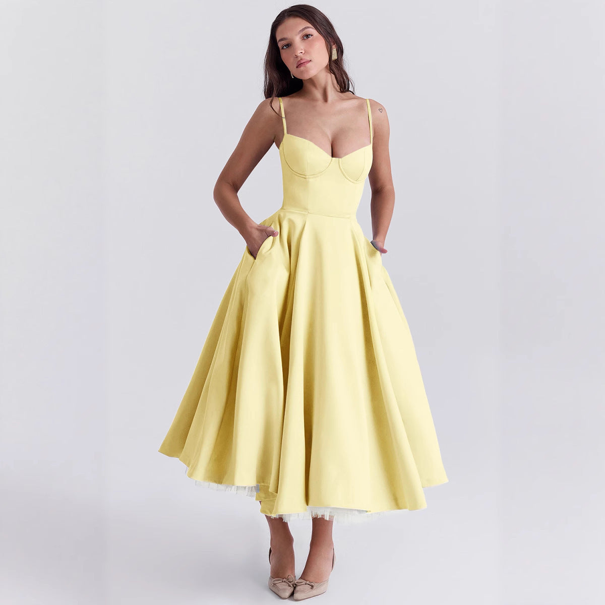 Mesh Maxi Double-layer Slip Dress