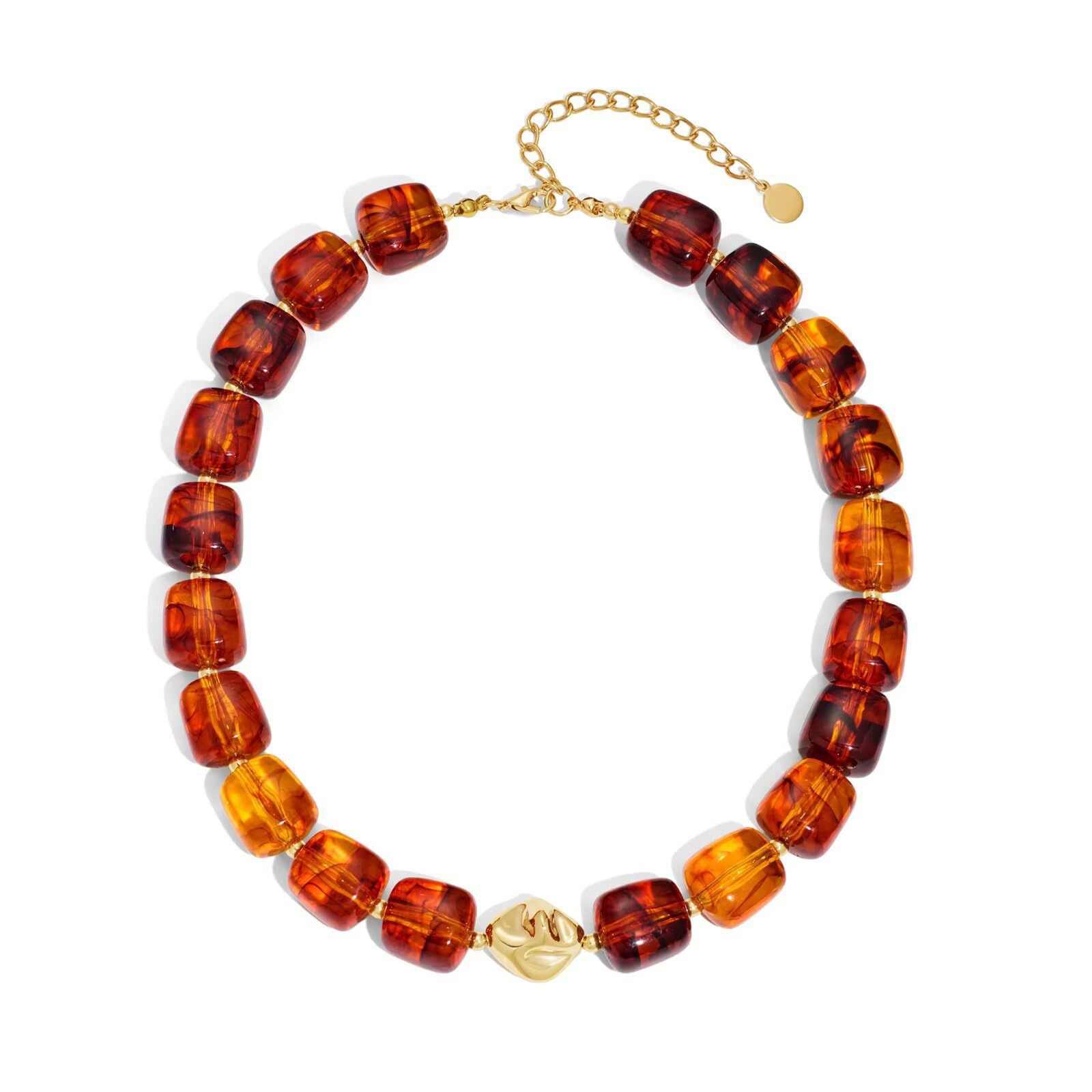 Bohemian-style Multicolor Resin Bead Necklace