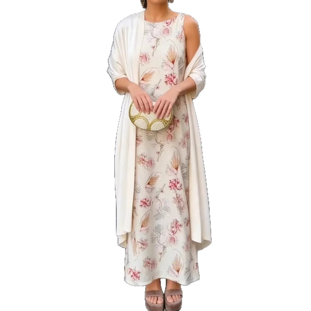 Short-sleeve Cardigan Dress Two-piece Set