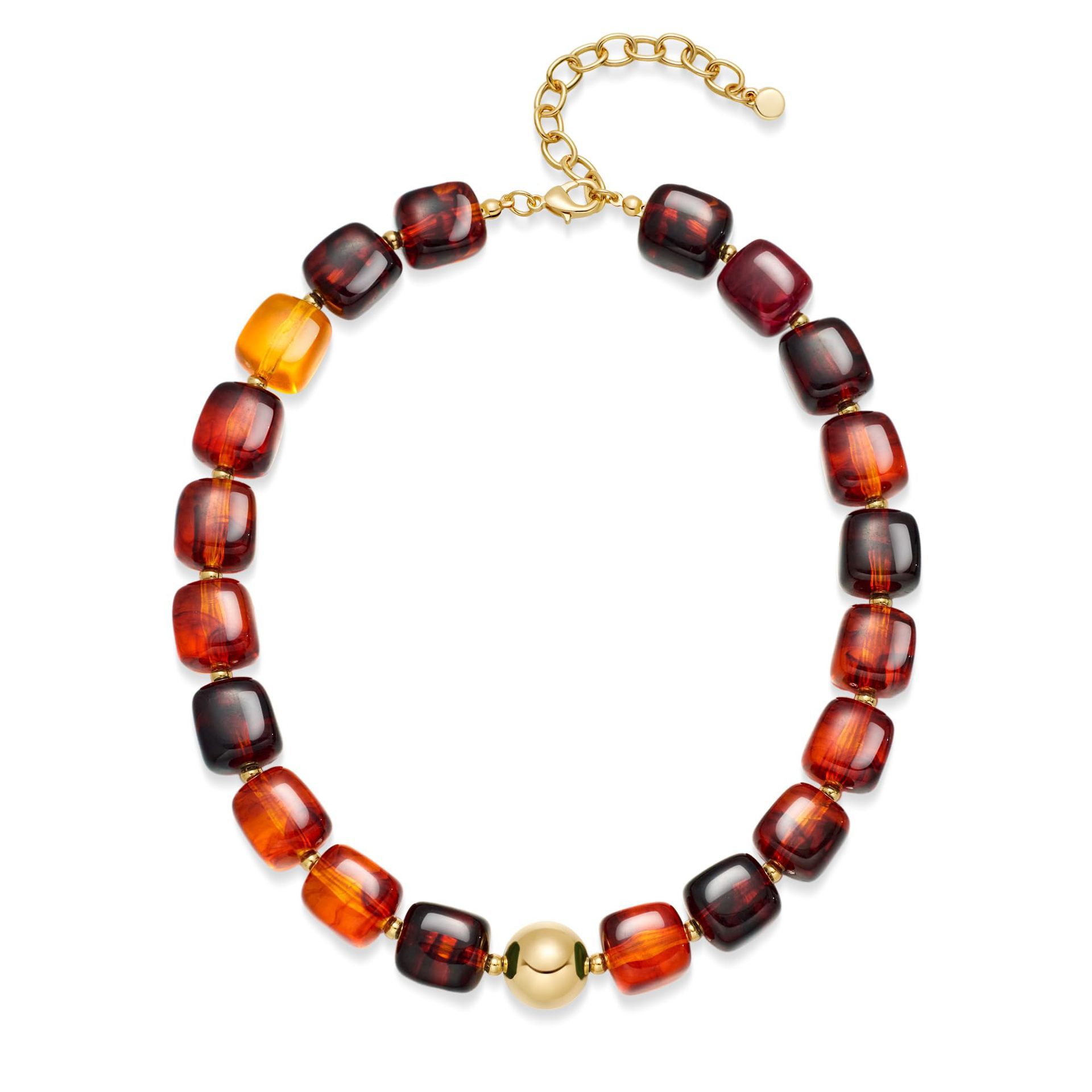 Bohemian-style Multicolor Resin Bead Necklace