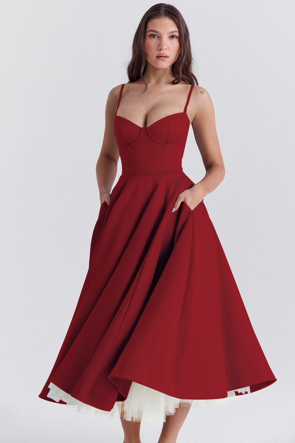 Mesh Maxi Double-layer Slip Dress