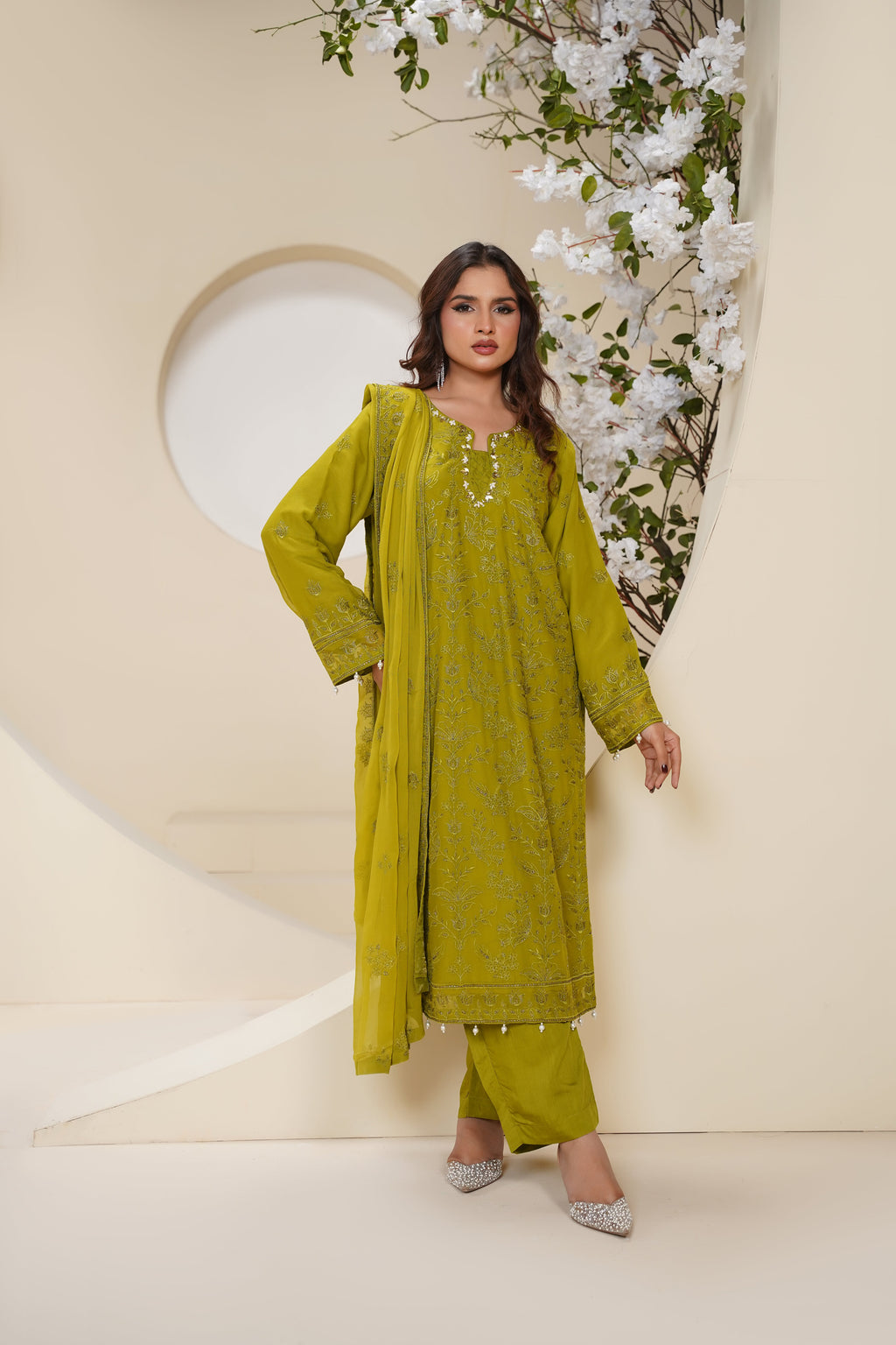 Husan e Jahan - Luxury Chiffon Outfit with Chiffon Dupatta