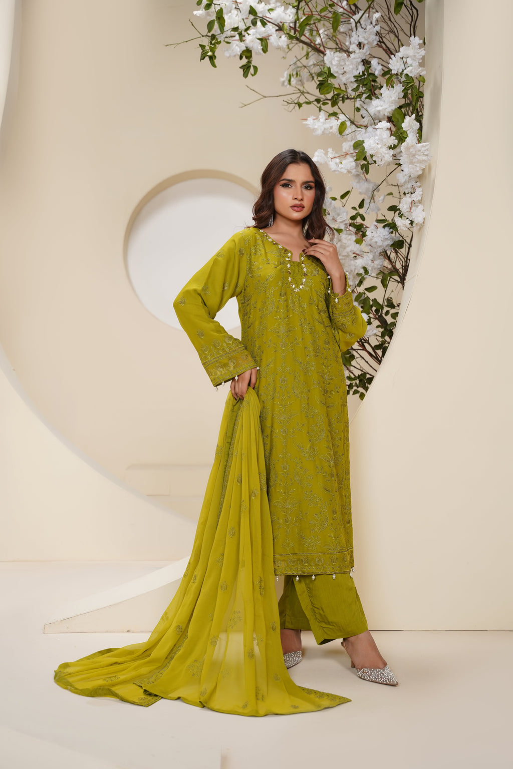 Husan e Jahan - Luxury Chiffon Outfit with Chiffon Dupatta