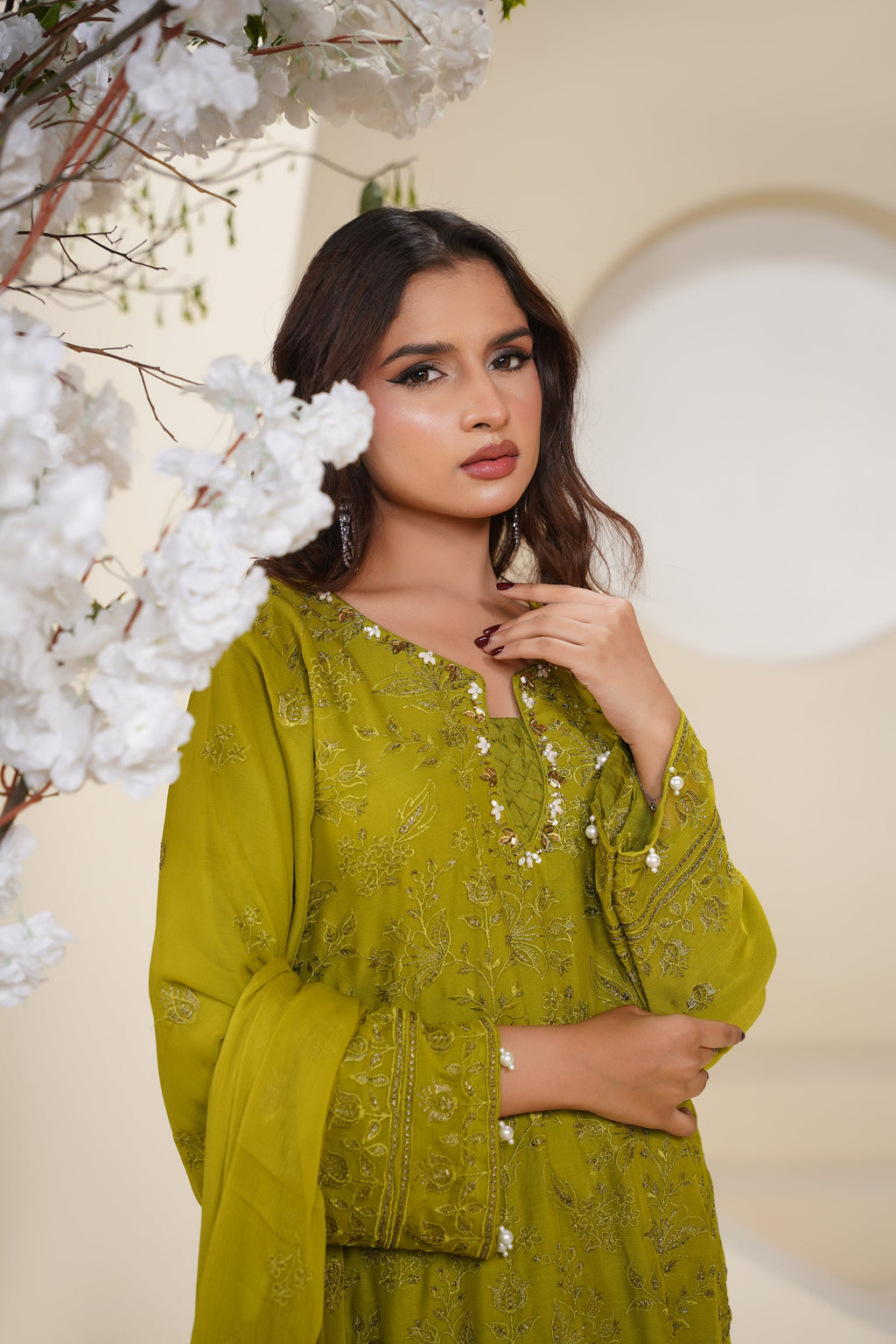 Husan e Jahan - Luxury Chiffon Outfit with Chiffon Dupatta