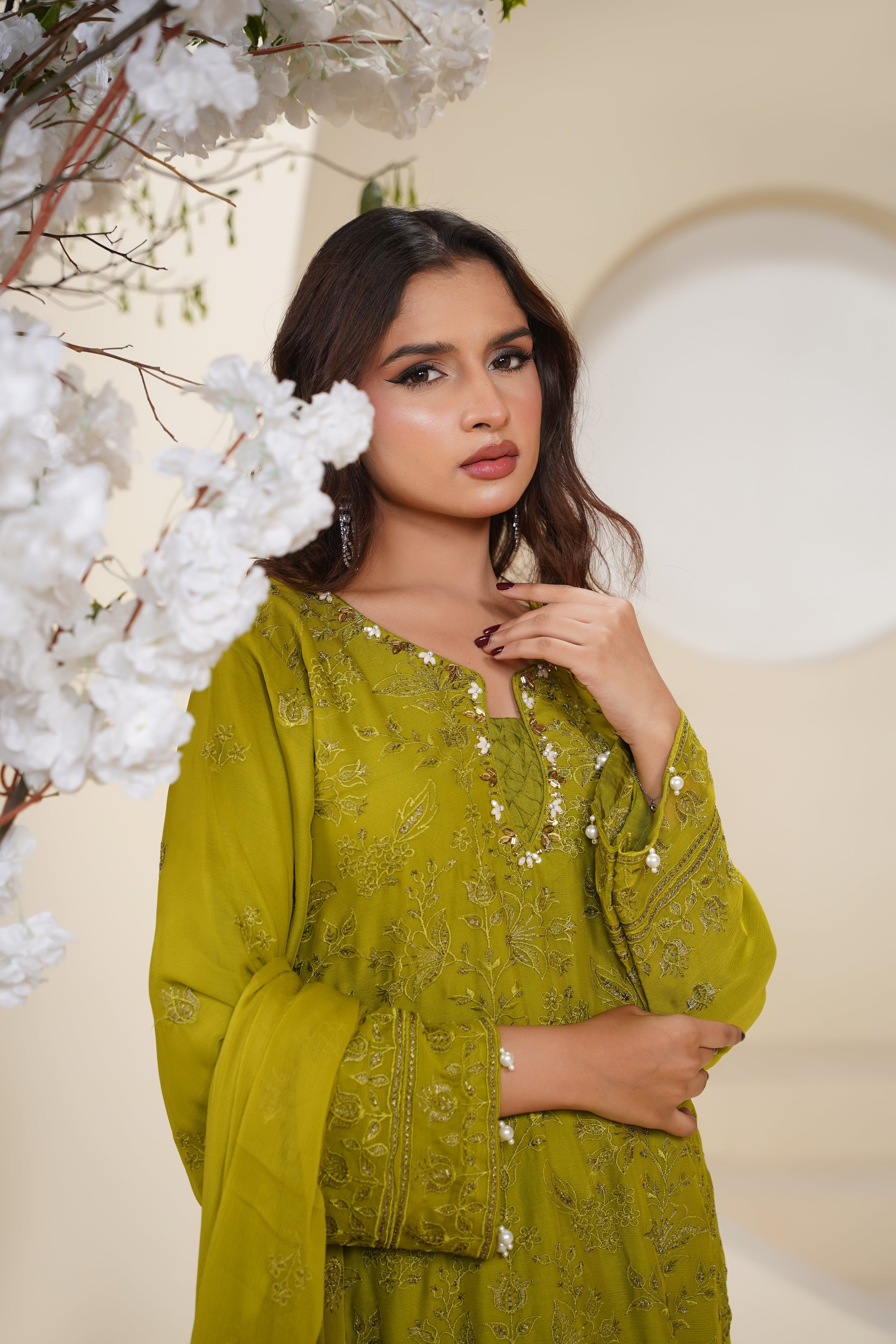 Husan e Jahan - Luxury Chiffon Outfit with Chiffon Dupatta