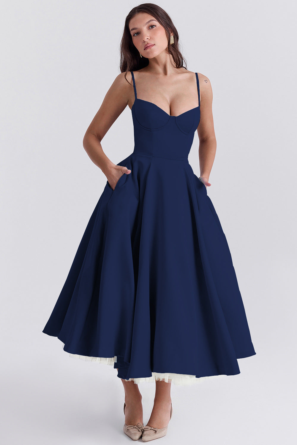 Mesh Maxi Double-layer Slip Dress