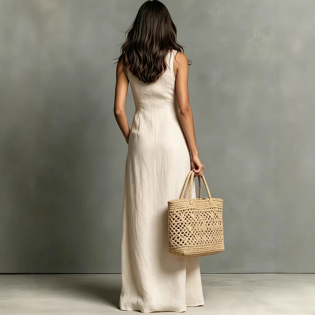 Casual Cotton Linen Sleeveless Dress