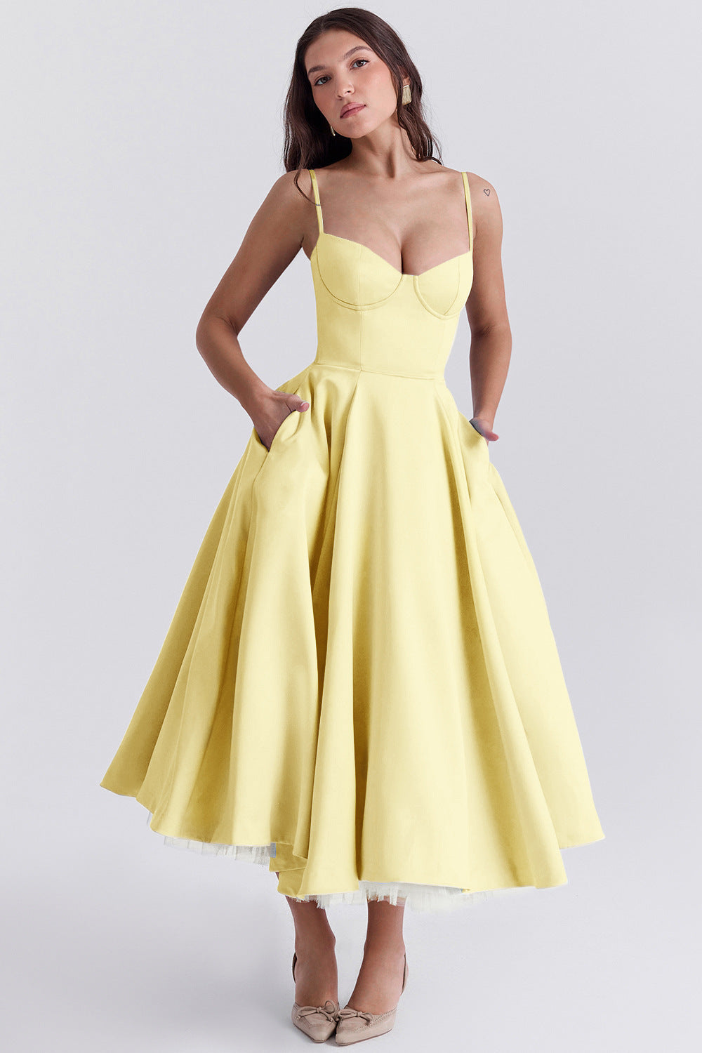 Mesh Maxi Double-layer Slip Dress