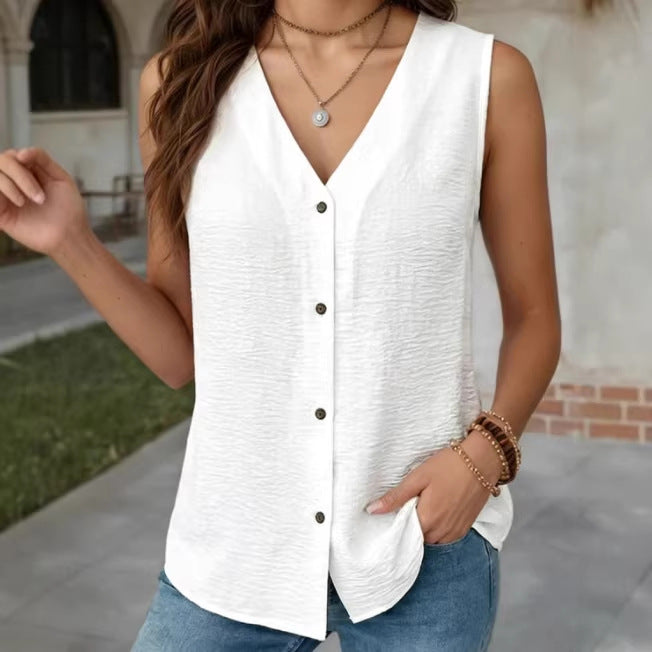 Summern V-neck Sleeveless Vest