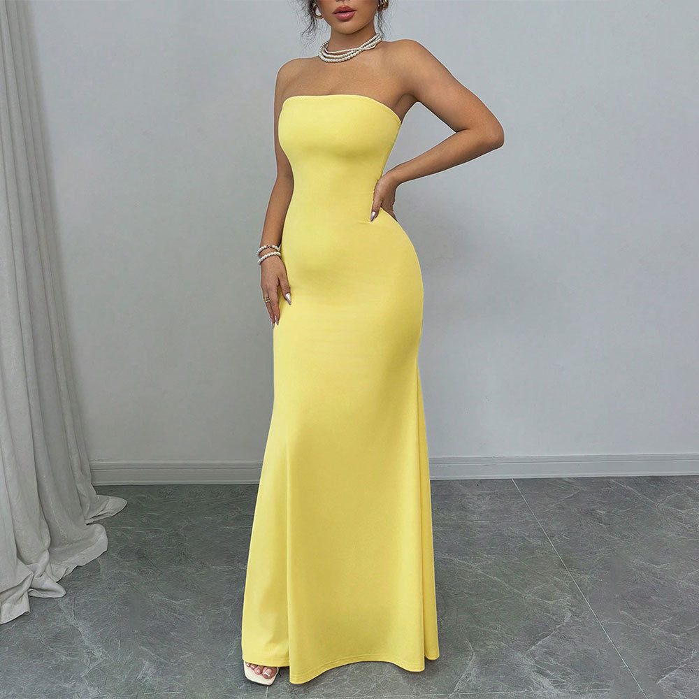 Figure-hugging Strapless Backless Bandage Dress