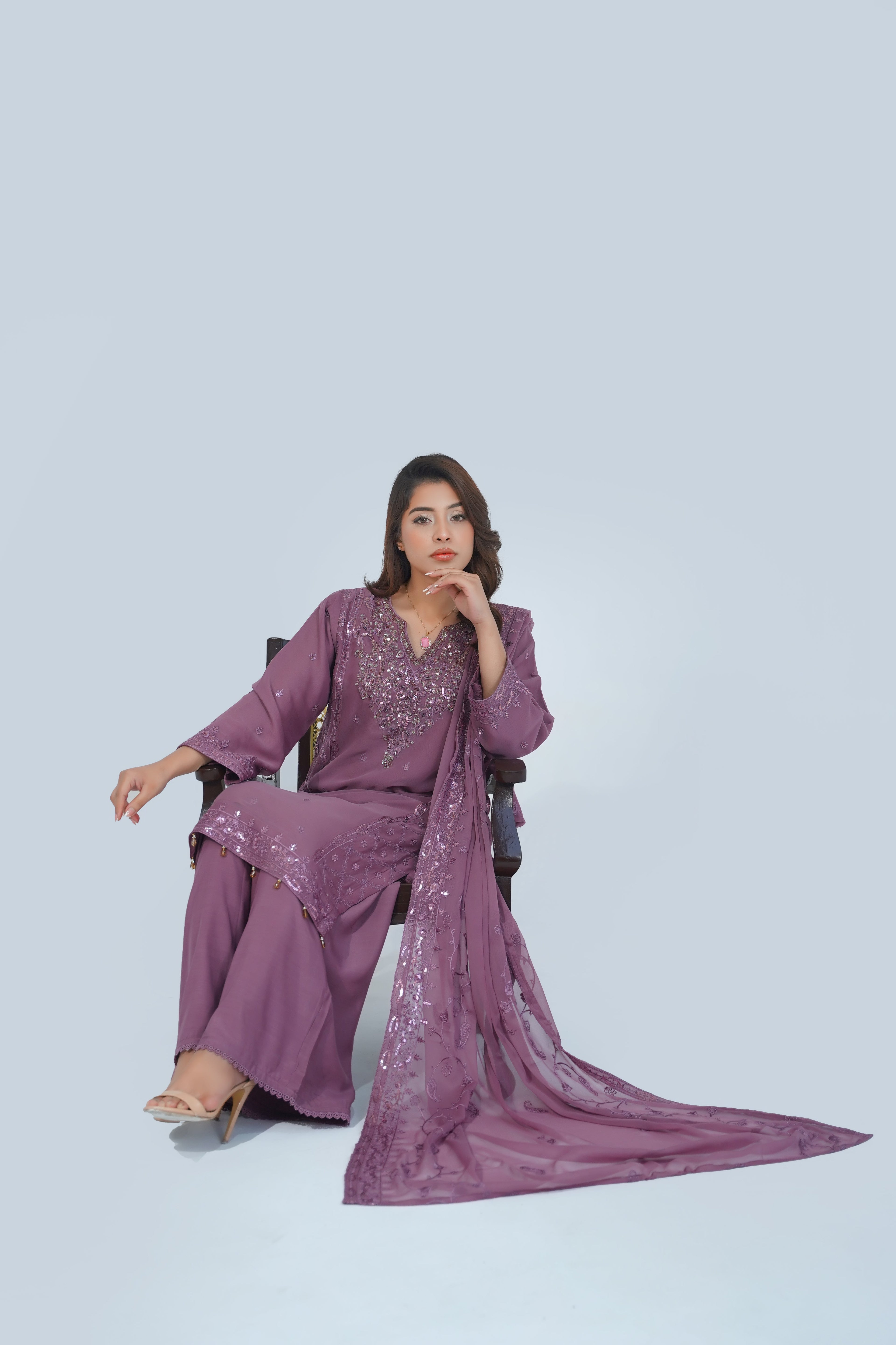 Husan e Jahan - Luxury Chiffon Outfit with Chiffon Dupatta