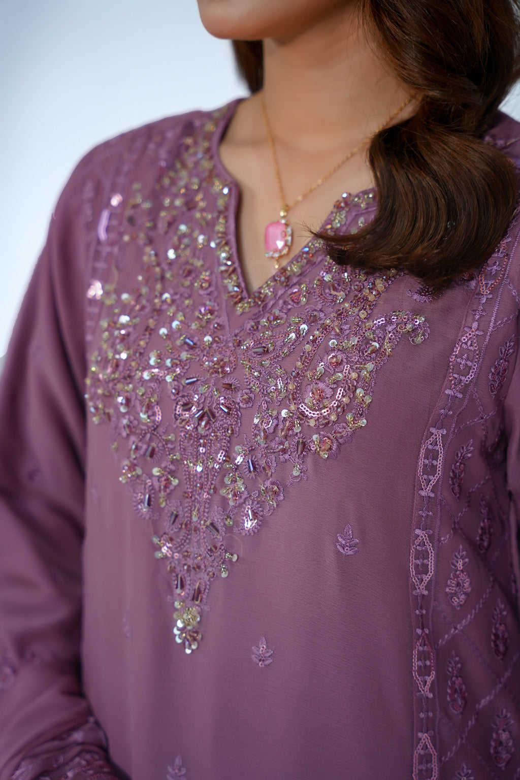 Husan e Jahan - Luxury Chiffon Outfit with Chiffon Dupatta