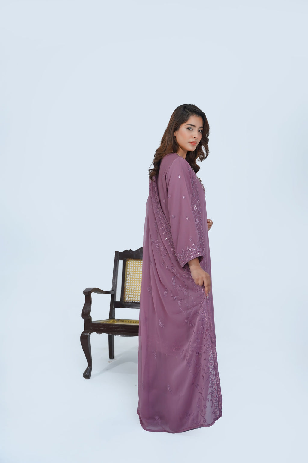 Husan e Jahan - Luxury Chiffon Outfit with Chiffon Dupatta