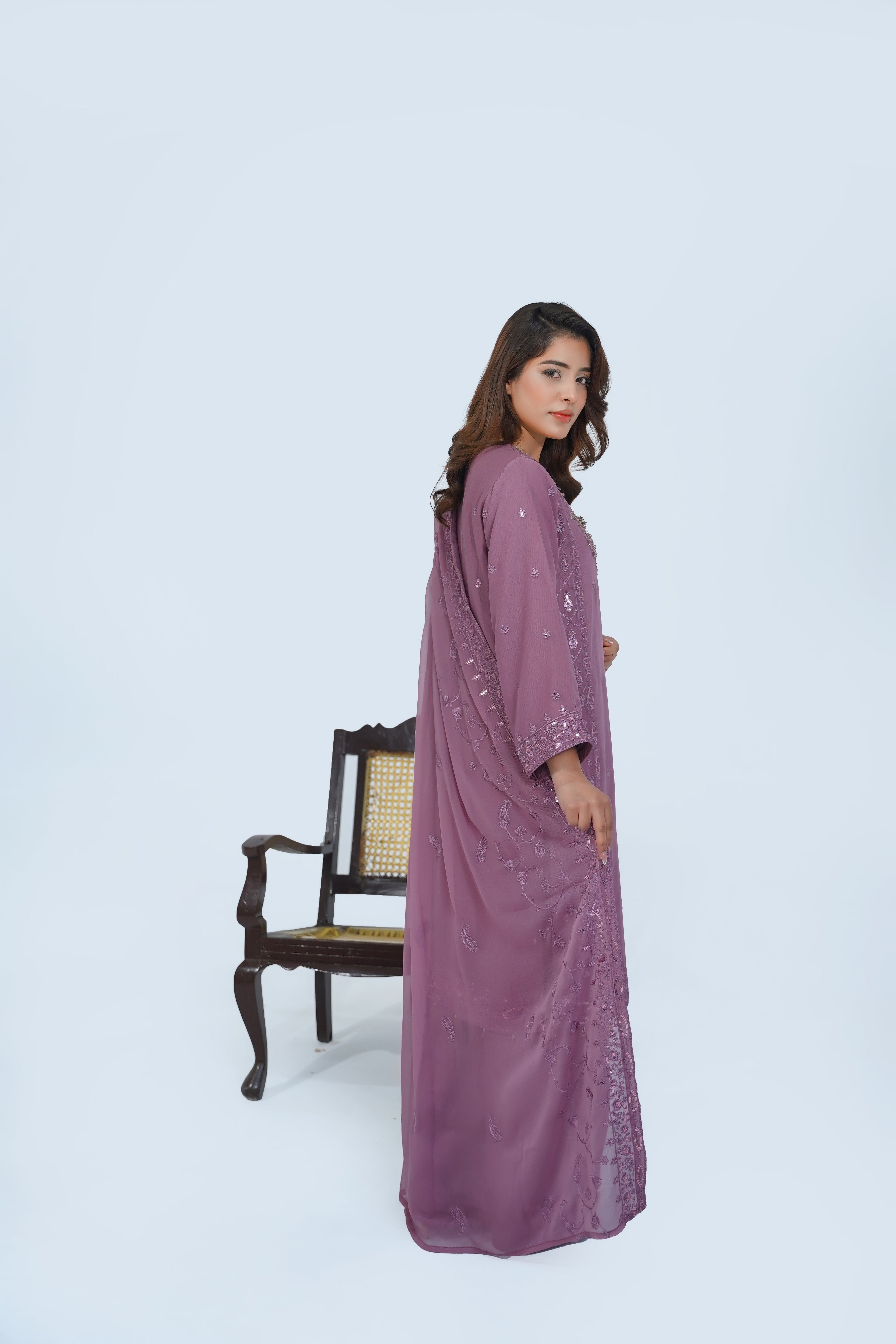 Husan e Jahan - Luxury Chiffon Outfit with Chiffon Dupatta