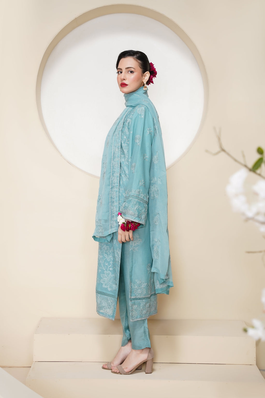 Husan e Jahan - Luxury Chiffon Outfit with Chiffon Dupatta