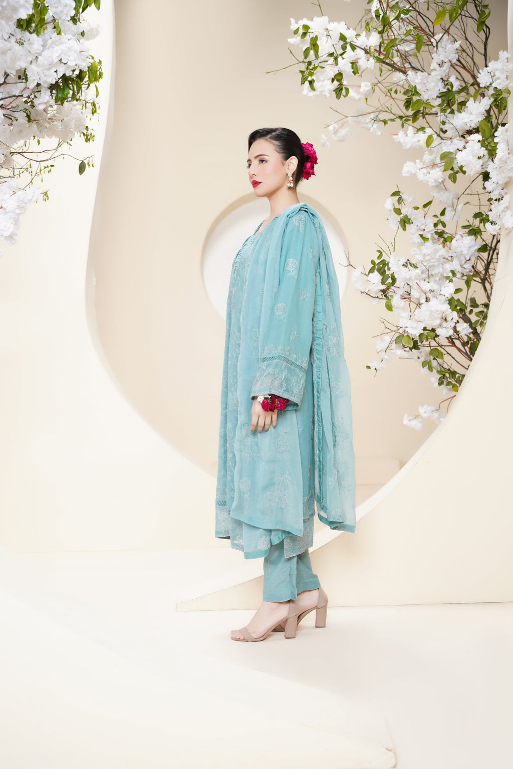 Husan e Jahan - Luxury Chiffon Outfit with Chiffon Dupatta