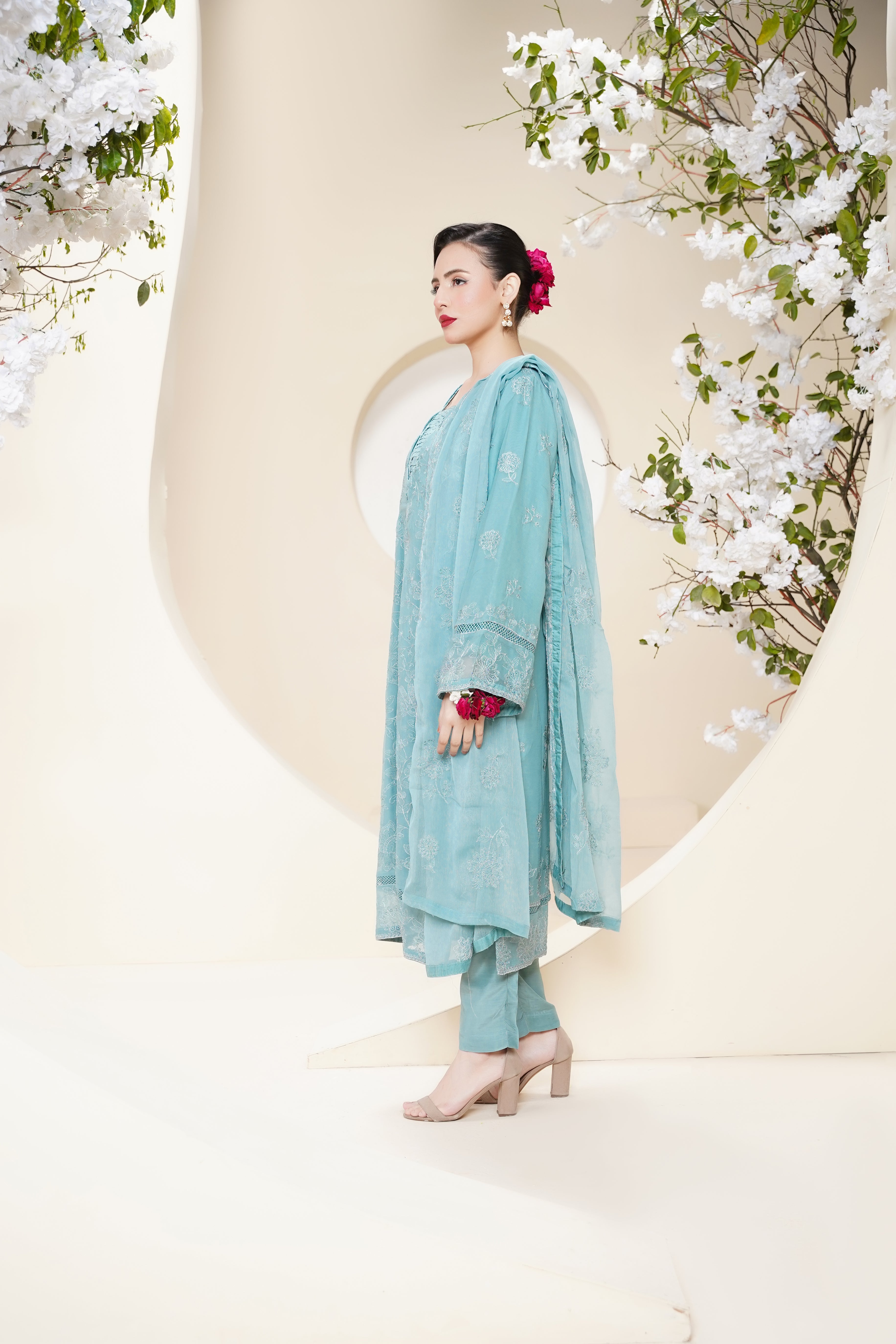 Husan e Jahan - Luxury Chiffon Outfit with Chiffon Dupatta