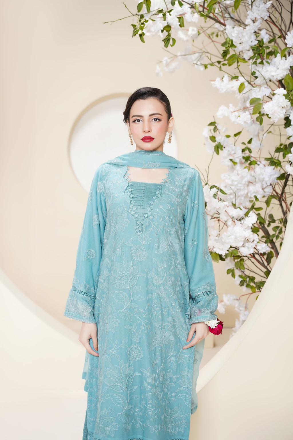 Husan e Jahan - Luxury Chiffon Outfit with Chiffon Dupatta