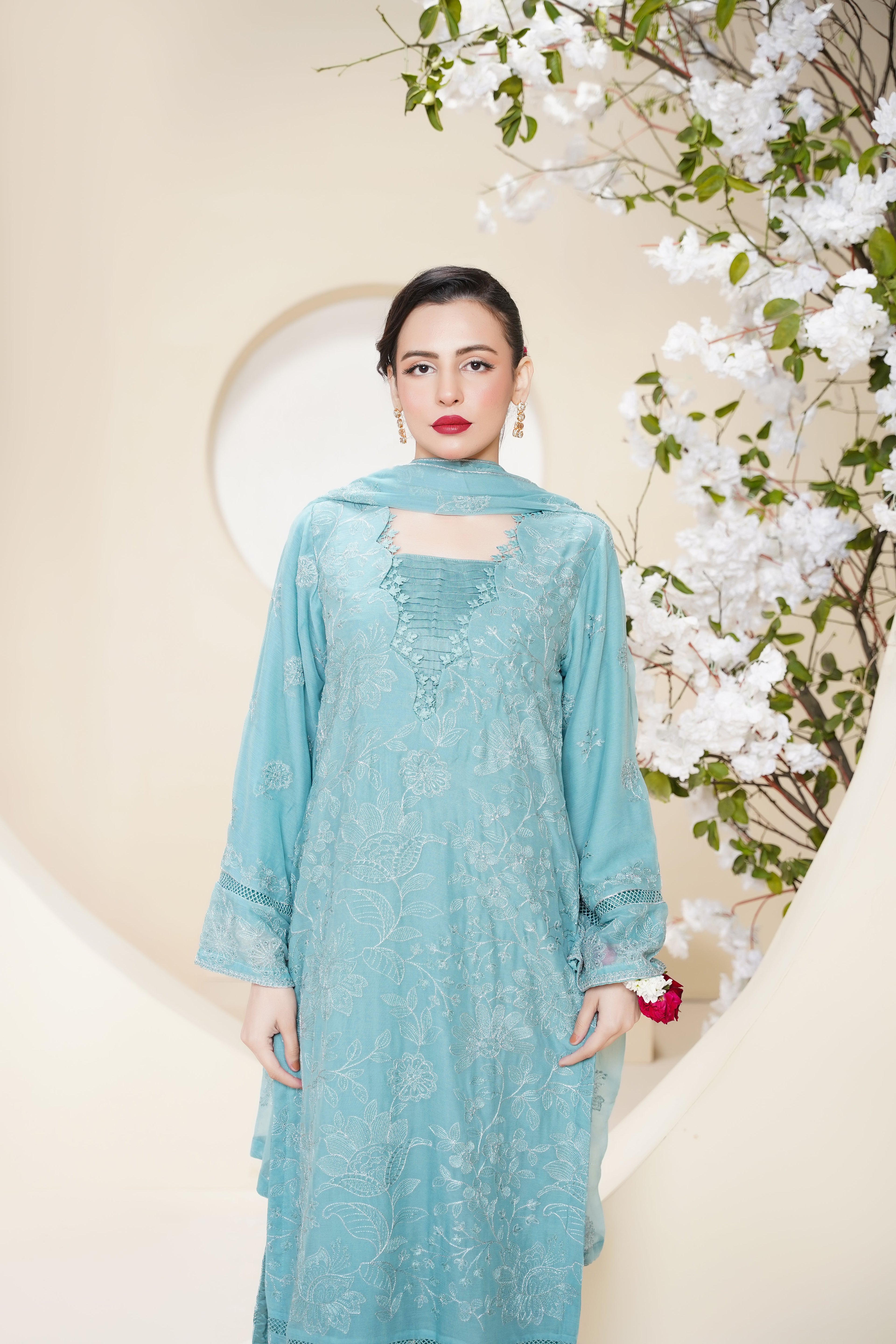 Husan e Jahan - Luxury Chiffon Outfit with Chiffon Dupatta