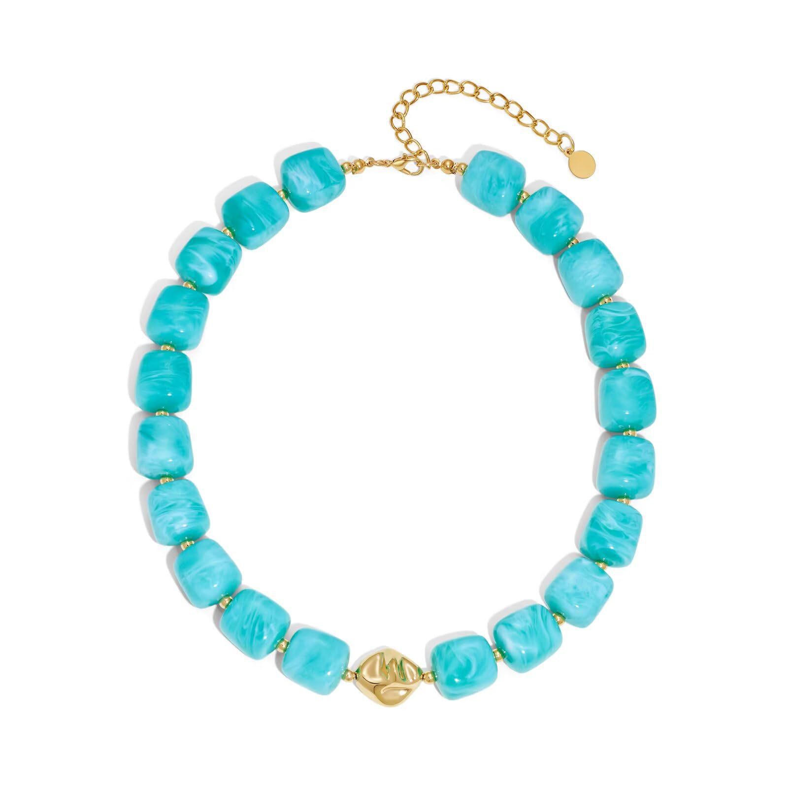 Bohemian-style Multicolor Resin Bead Necklace