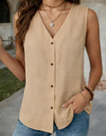 Summern V-neck Sleeveless Vest
