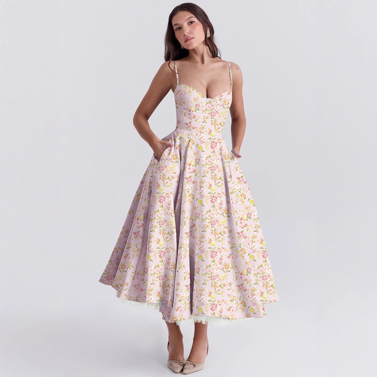 Mesh Maxi Double-layer Slip Dress