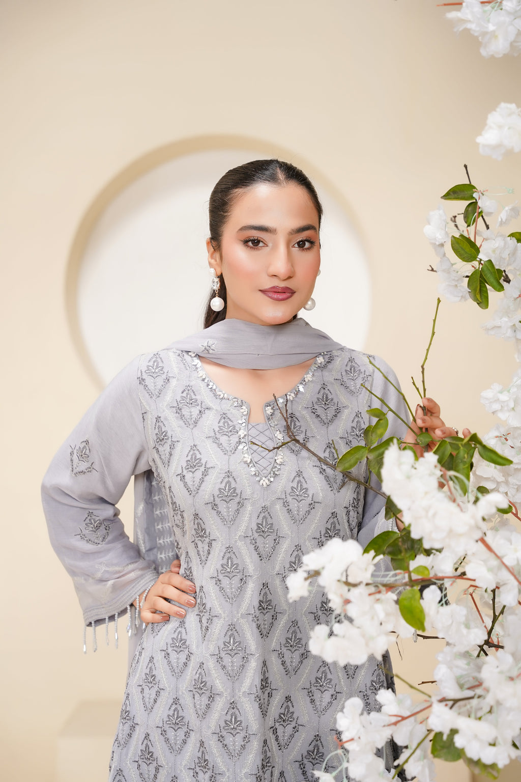 Husan e Jahan - Luxury Chiffon Outfit with Chiffon Dupatta