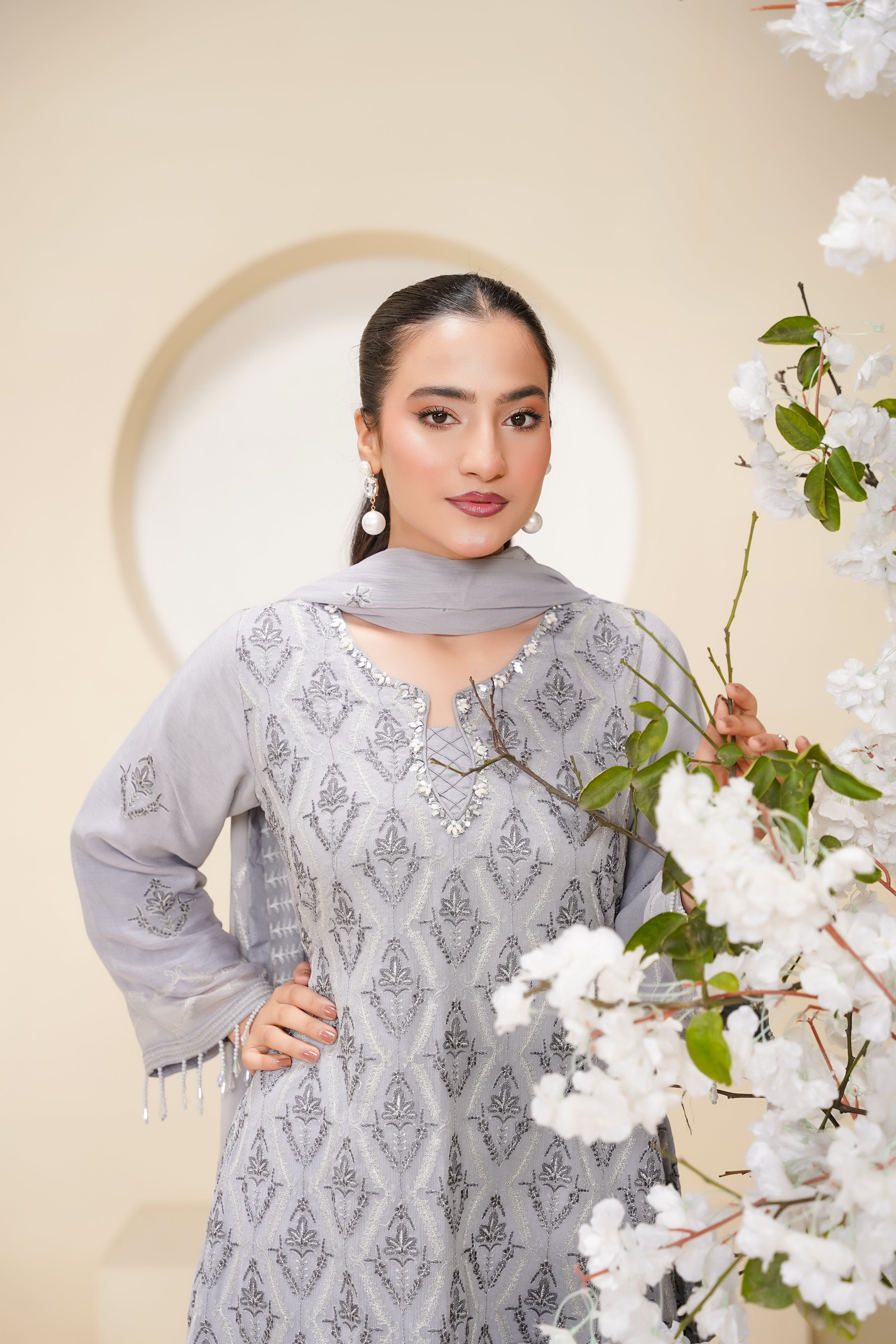 Husan e Jahan - Luxury Chiffon Outfit with Chiffon Dupatta