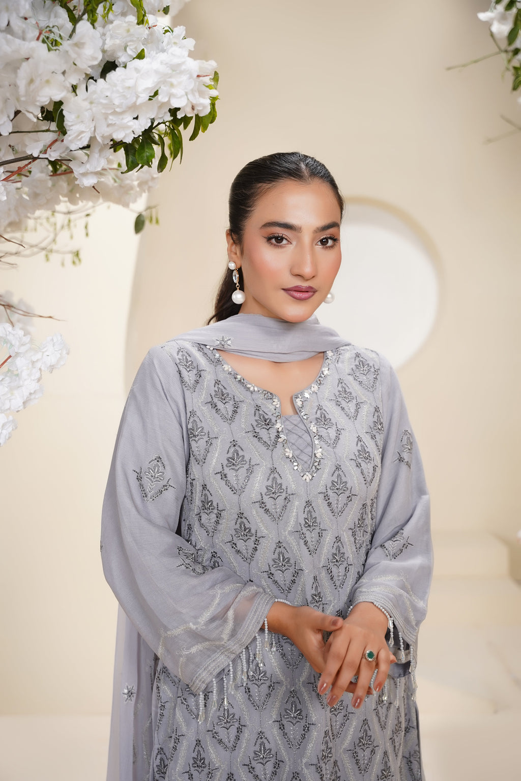 Husan e Jahan - Luxury Chiffon Outfit with Chiffon Dupatta