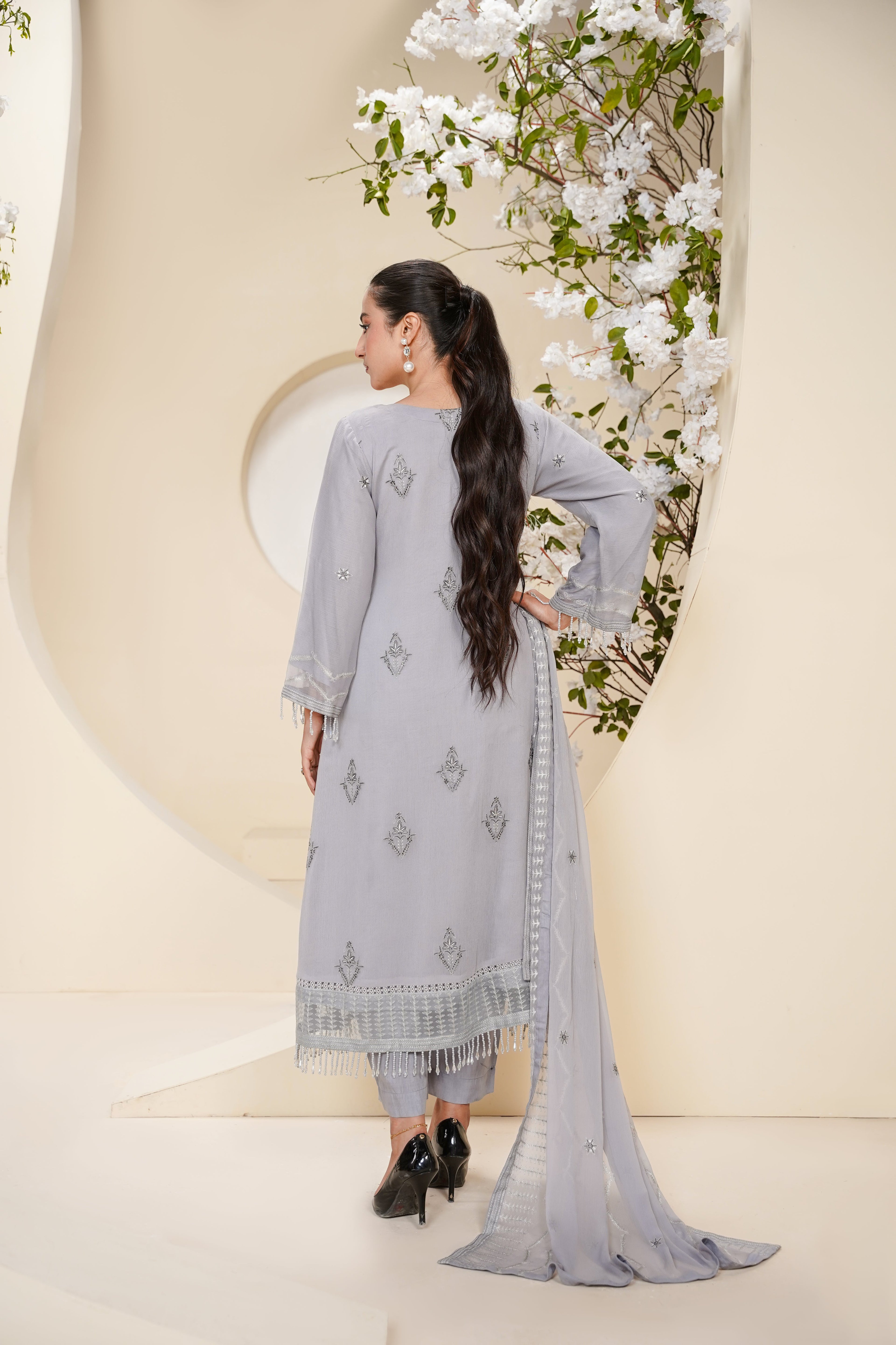 Husan e Jahan - Luxury Chiffon Outfit with Chiffon Dupatta