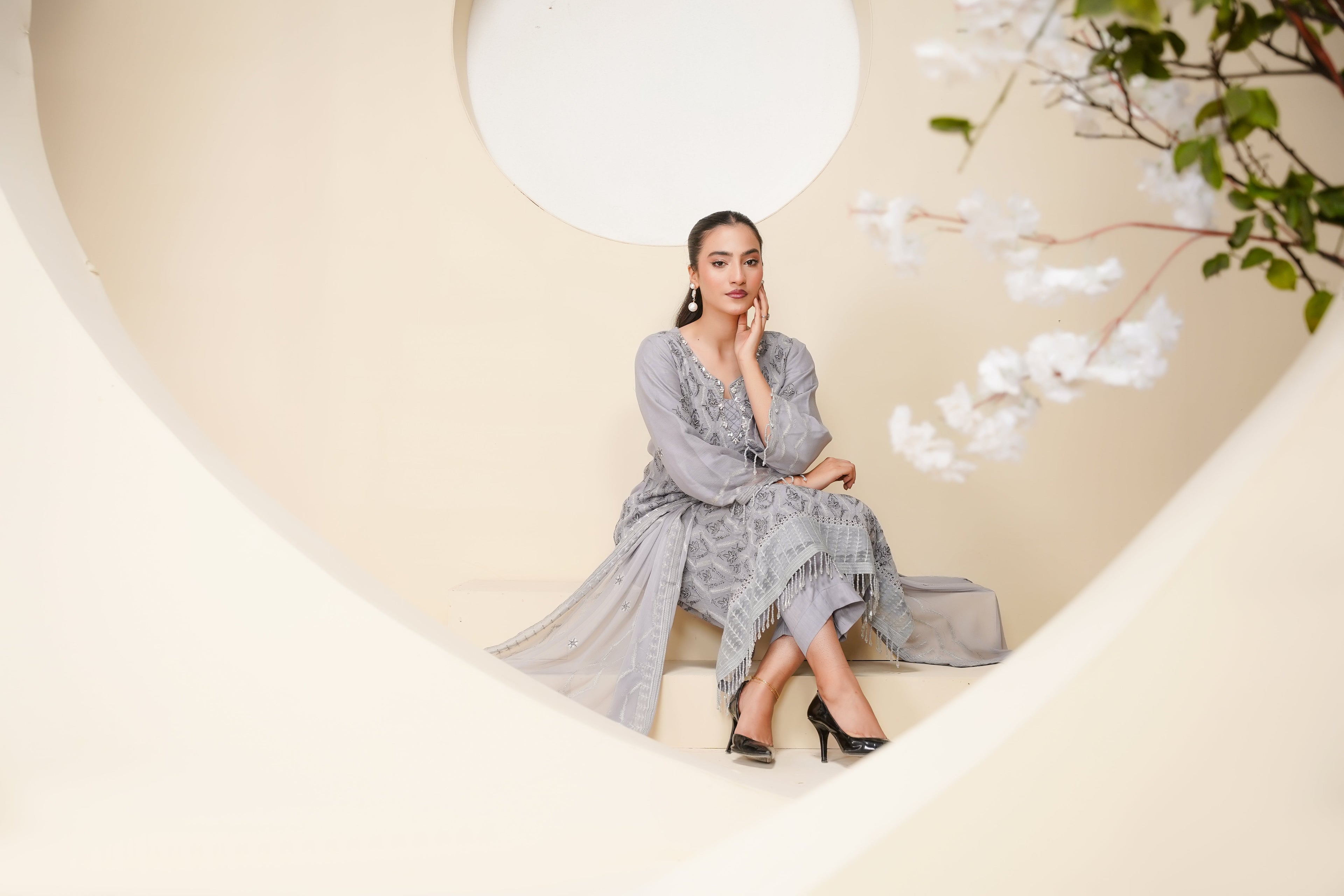 Husan e Jahan - Luxury Chiffon Outfit with Chiffon Dupatta