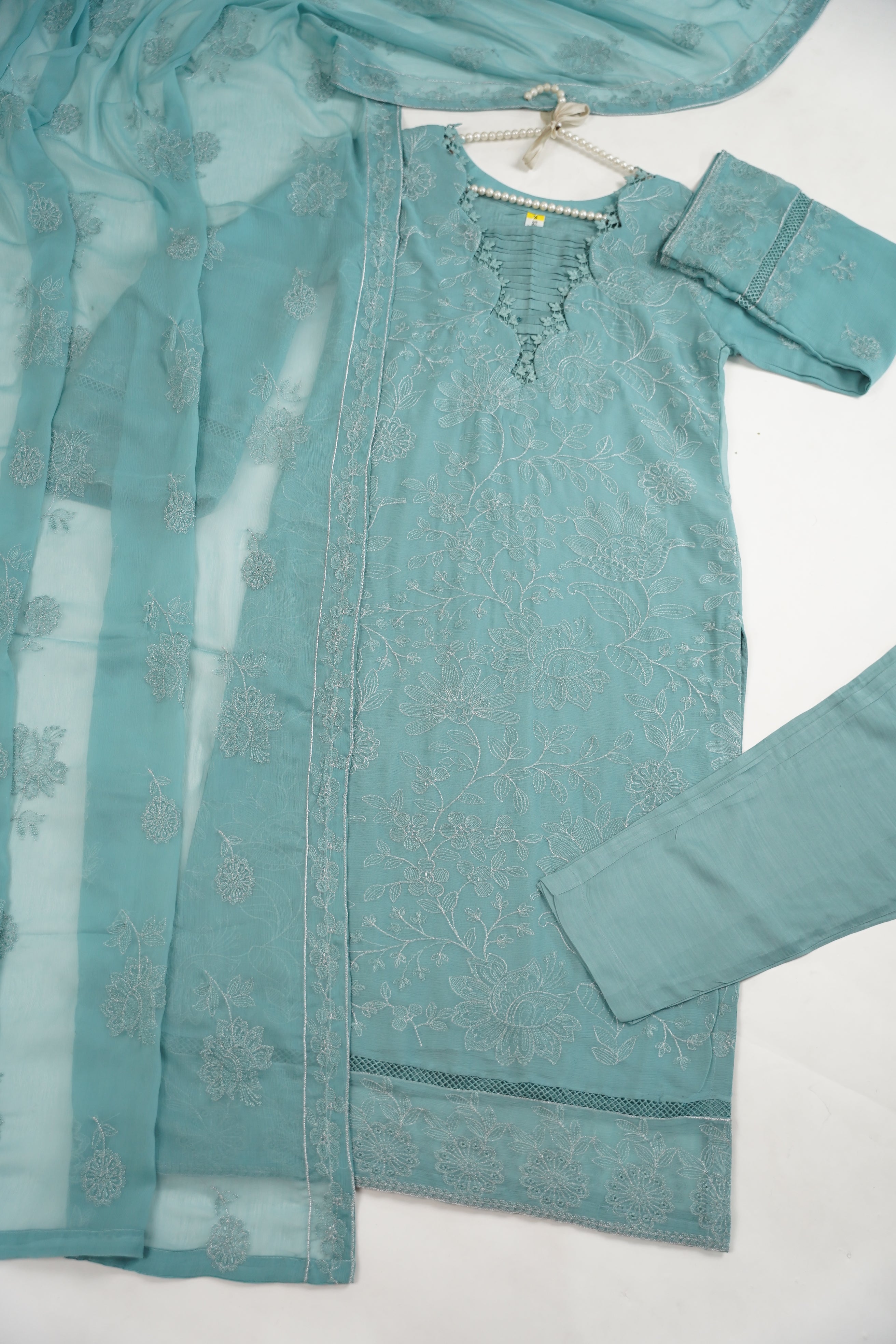 Husan e Jahan - Luxury Chiffon Outfit with Chiffon Dupatta