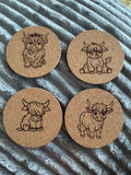 Highland Cow Coaster Set