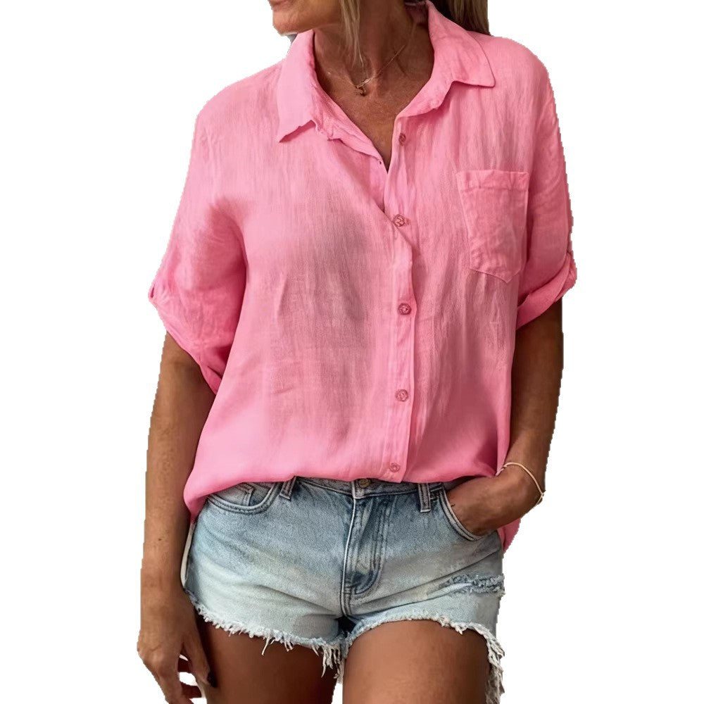 Women's Casual Cardigan Lapel Shirt