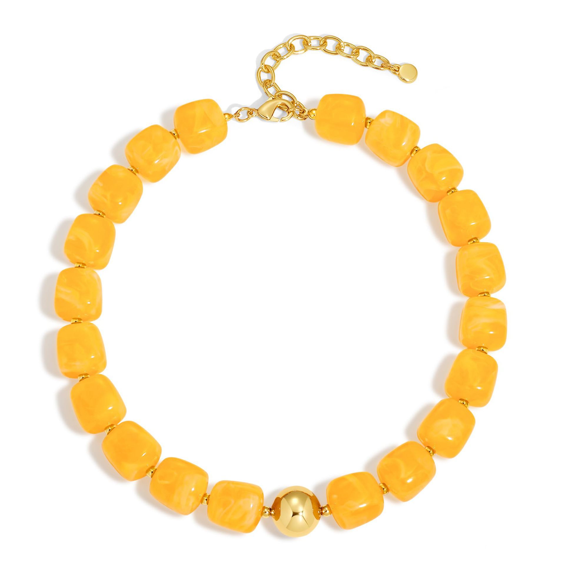 Bohemian-style Multicolor Resin Bead Necklace