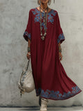 Elegant Round-neck Printed Dress