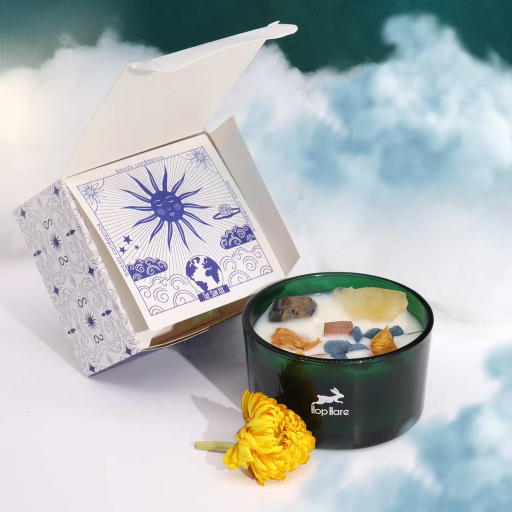 Hop Hare Crystal Magic Flower Candle