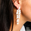 Pearl - Vintage Glass - Long Drop - Earrings