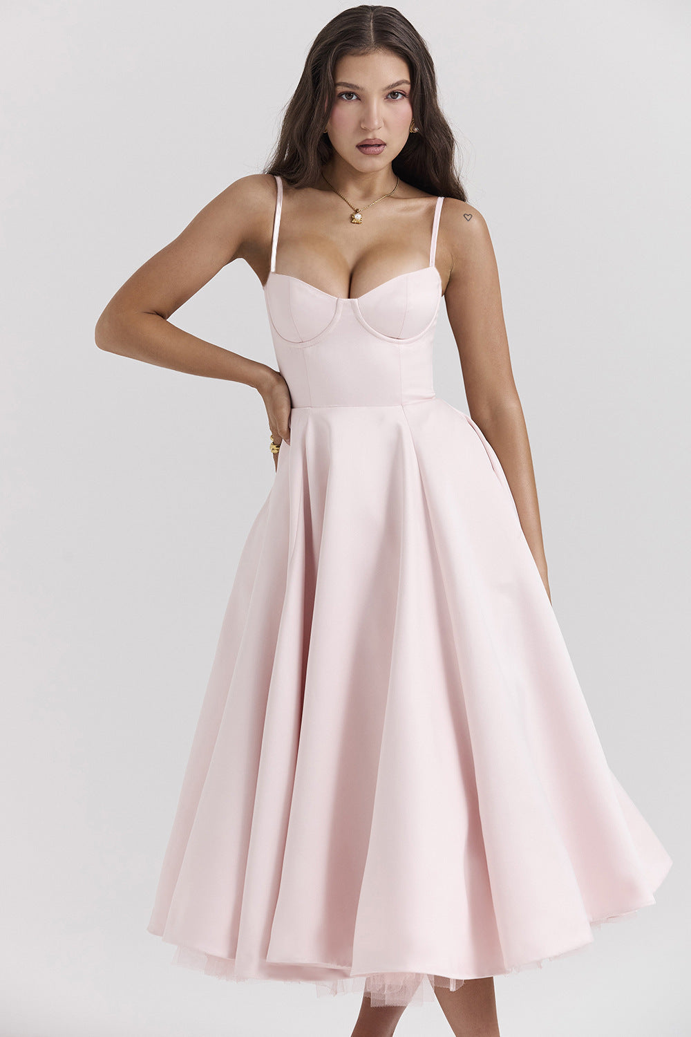 Mesh Maxi Double-layer Slip Dress