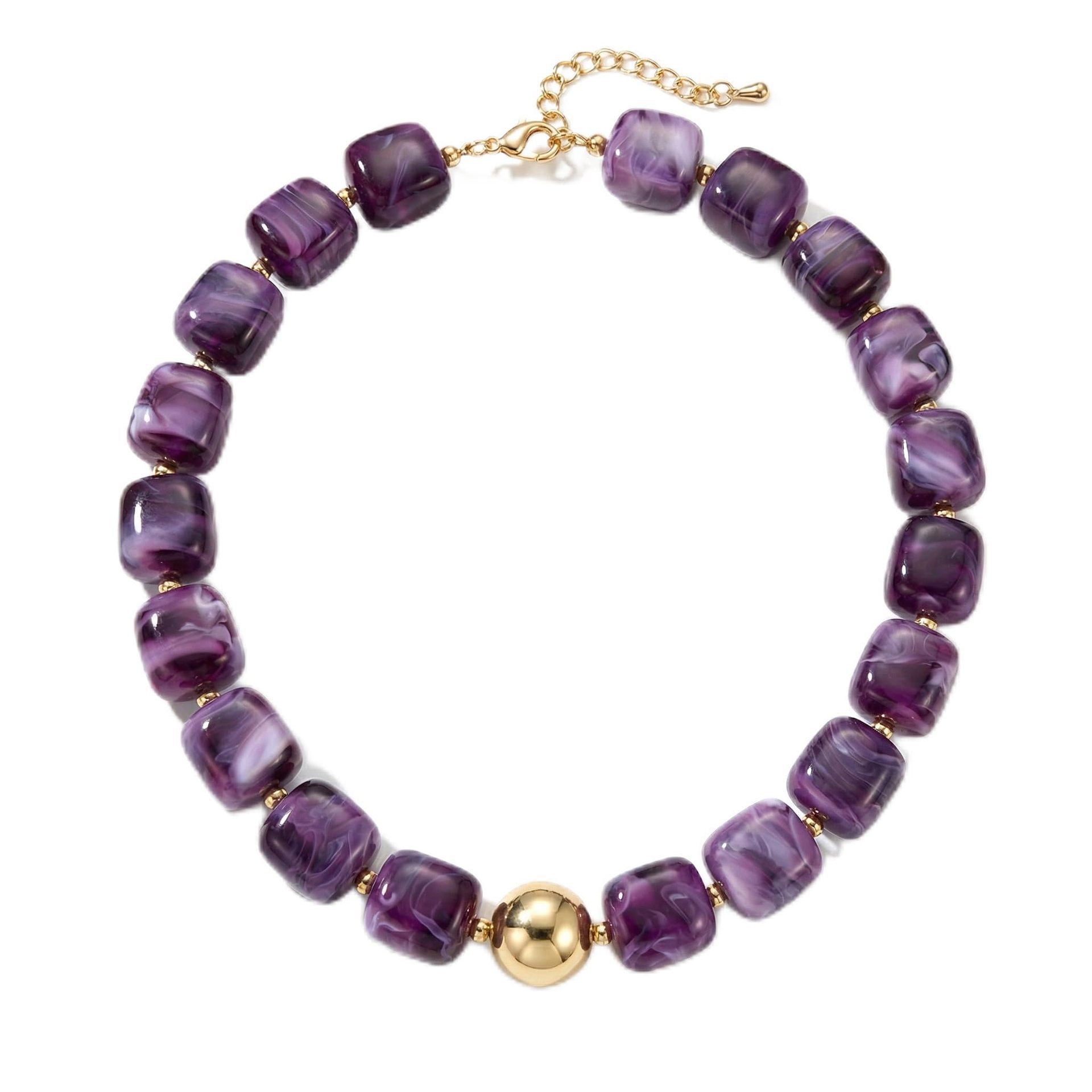 Bohemian-style Multicolor Resin Bead Necklace