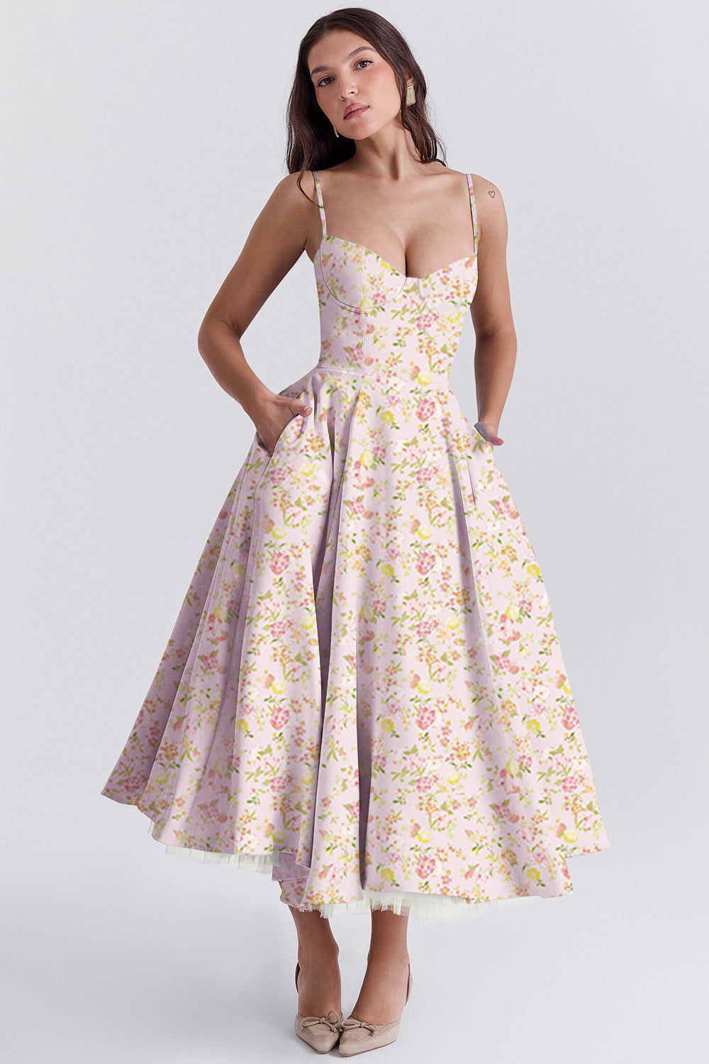 Mesh Maxi Double-layer Slip Dress