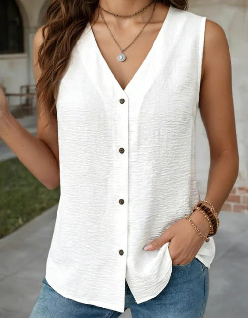 Summern V-neck Sleeveless Vest