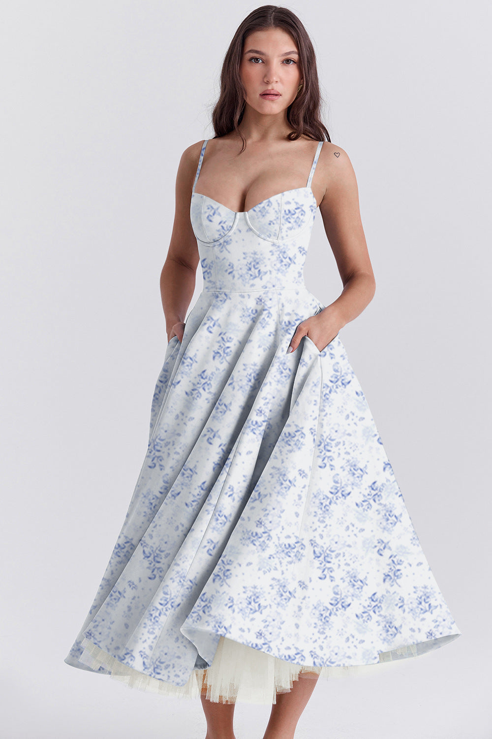 Mesh Maxi Double-layer Slip Dress
