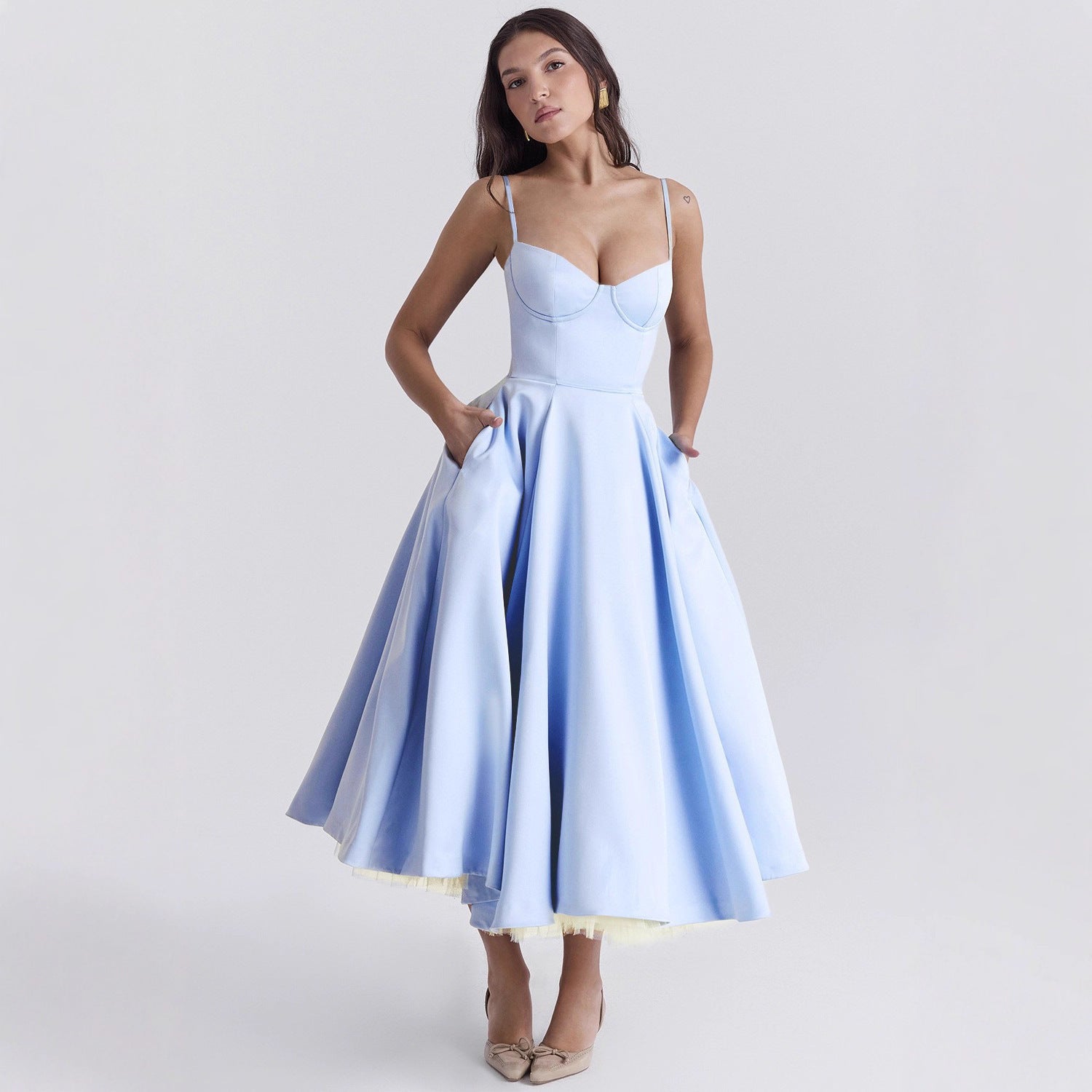 Mesh Maxi Double-layer Slip Dress