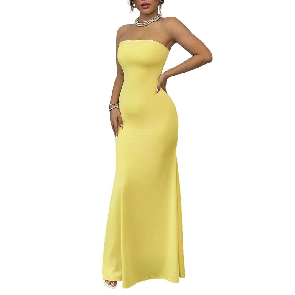 Figure-hugging Strapless Backless Bandage Dress