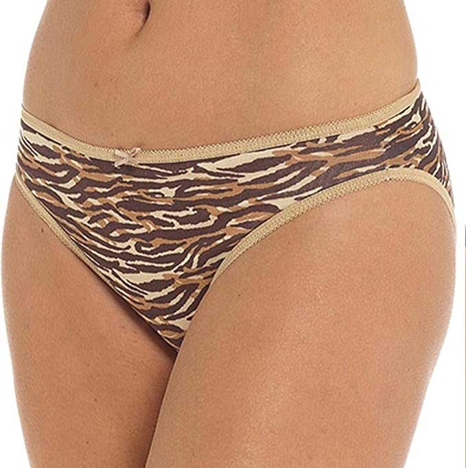 Dreamer Women's 10 Pack Animal Print Briefs Zebra Leopard Cotton Low Rise Knickers Set For Everyday Comfort And Breathability