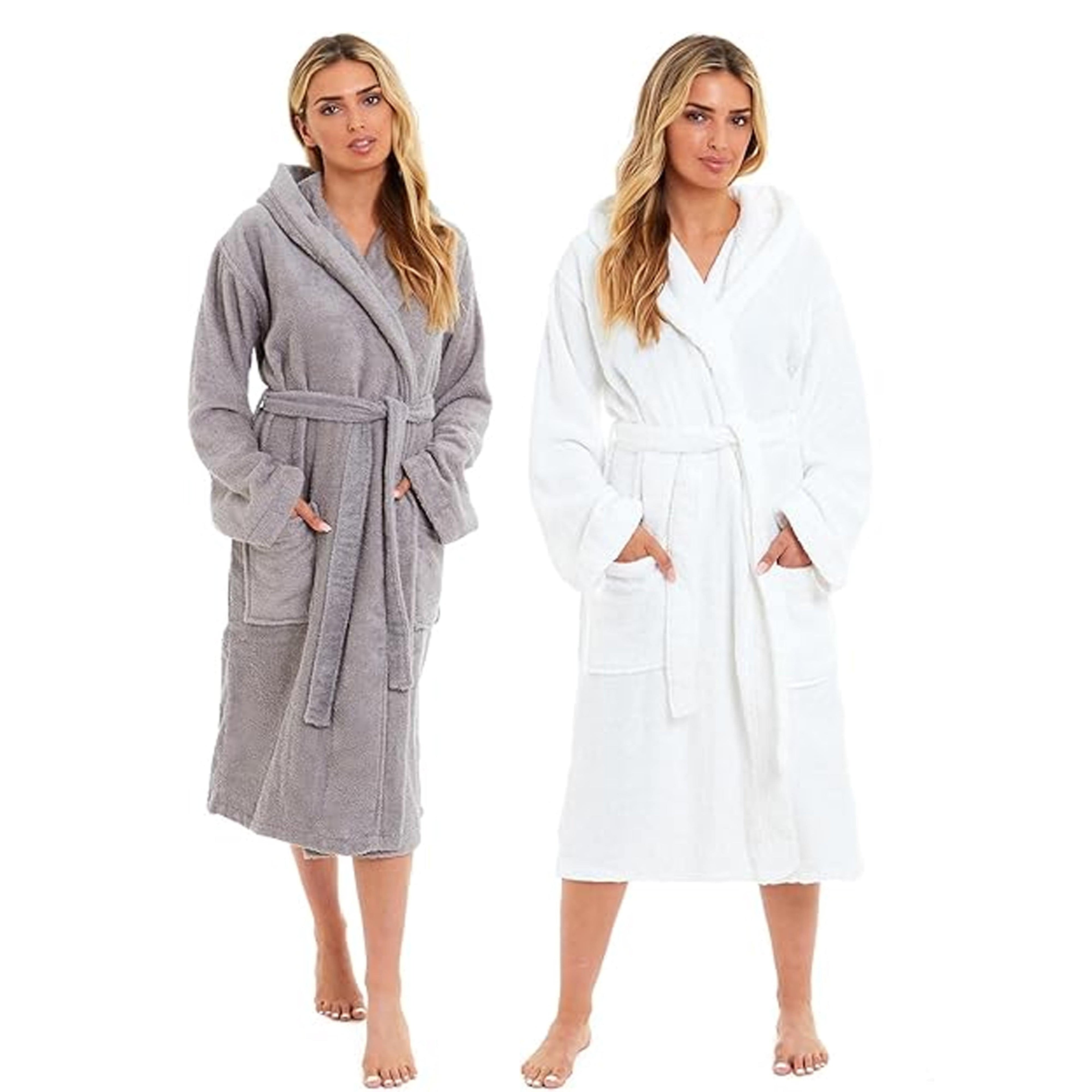 Sock Stack Unisex Bamboo Hooded Dressing Gown Towelling Bath Robe Super Soft For Men And Women Machine Washable Eco Friendly
