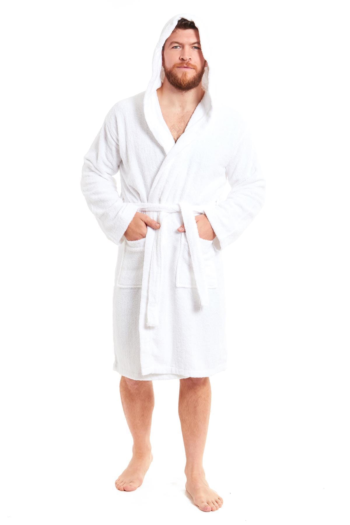 Sock Stack Unisex Bamboo Hooded Dressing Gown Towelling Bath Robe Super Soft For Men And Women Machine Washable Eco Friendly