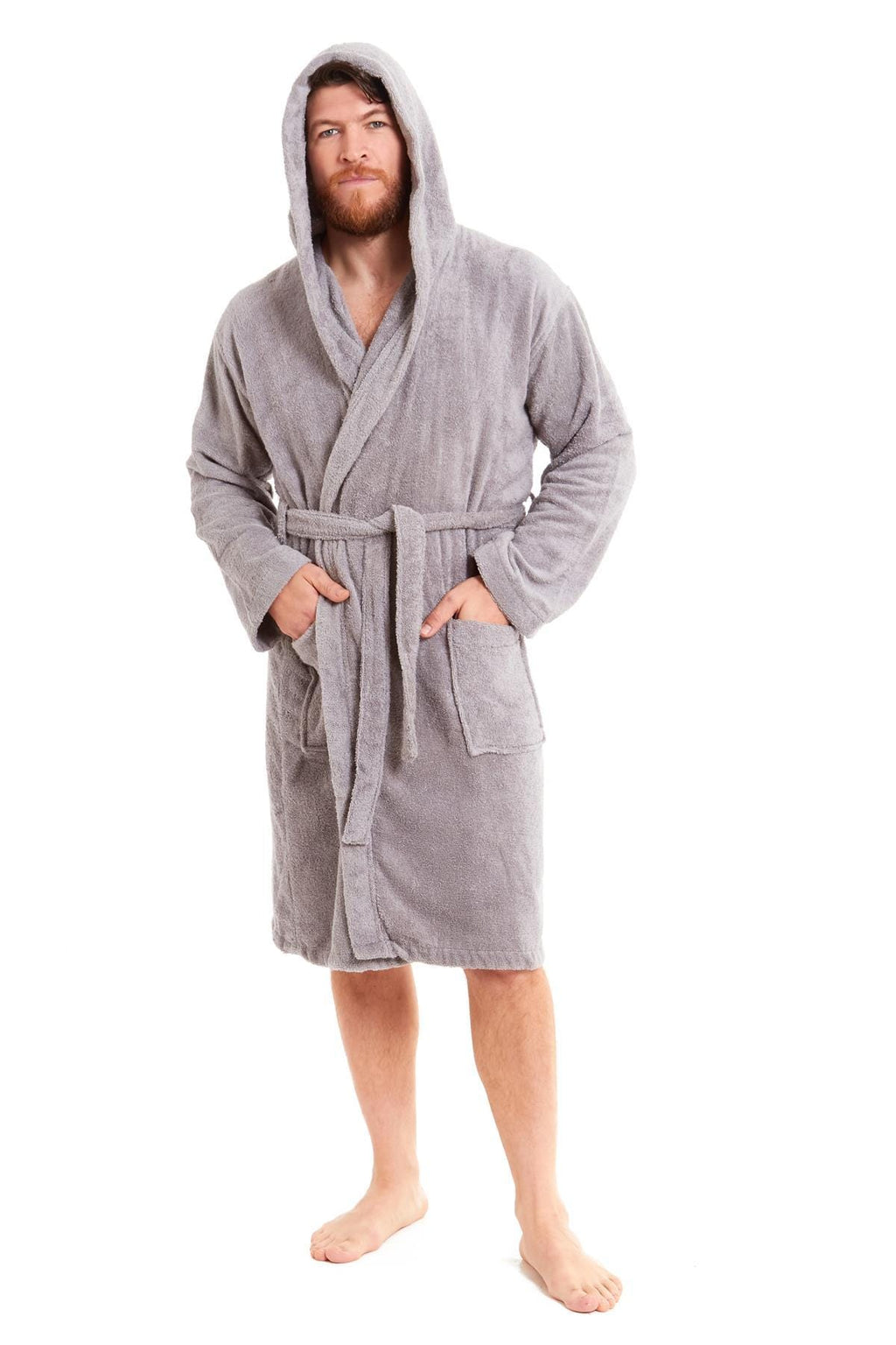 Sock Stack Unisex Bamboo Hooded Dressing Gown Towelling Bath Robe Super Soft For Men And Women Machine Washable Eco Friendly